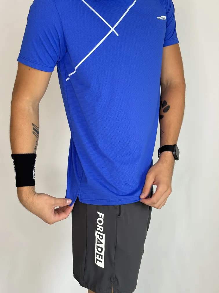 Camiseta Poli Quadra - Azul