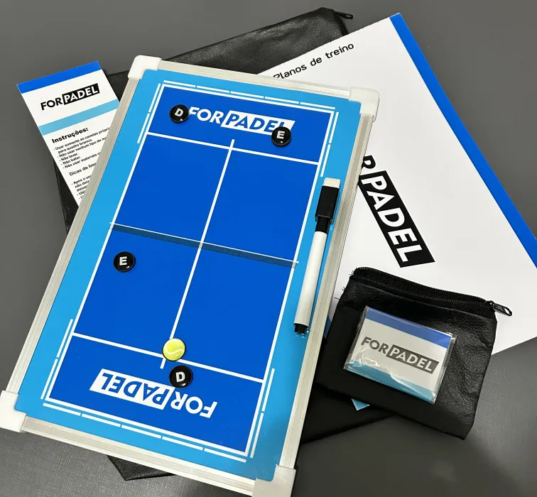 Prancheta Tática Magnética de Padel, com bolsa de transporte