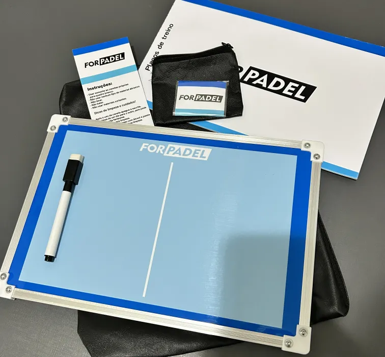 Prancheta Tática Magnética de Padel, com bolsa de transporte