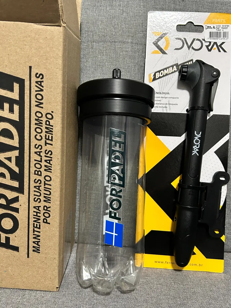 (Kit) Pressurizador de Bolas (Padel e Tênis) + Bomba de ar