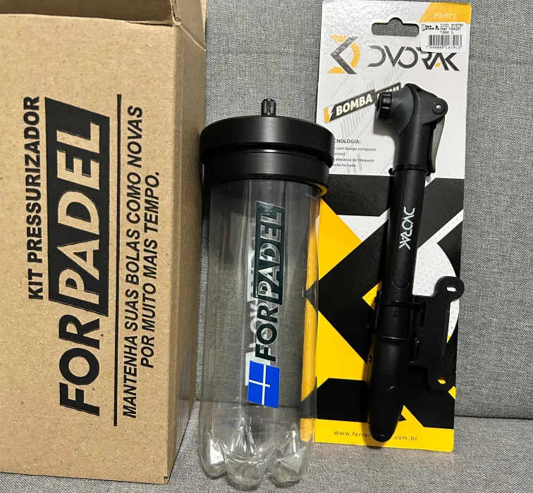 (Kit) Pressurizador de Bolas (Padel e Tênis) + Bomba de ar